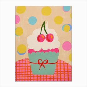 Cupcake and Dots 1 Canvas Print