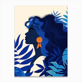 Portrait Of A Woman With Blue Hair Canvas Print