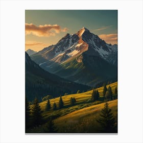 Sunset In The Mountains 17 Canvas Print