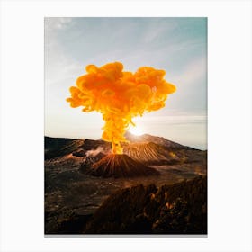Orange Smoke Volcano Eruption Canvas Print