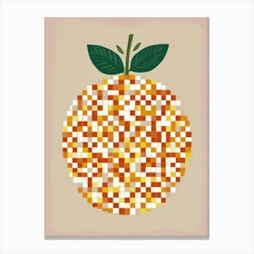 Orange Pixel Art 18 Canvas Print