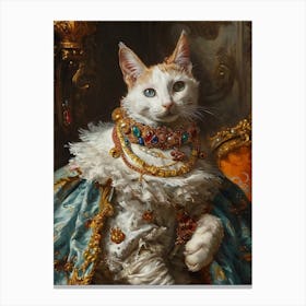 Cat In Medieval Royal Clothing 3 Canvas Print