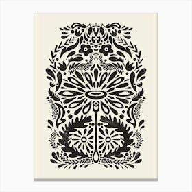 Floral Scandinavian Folk Art 3 Canvas Print