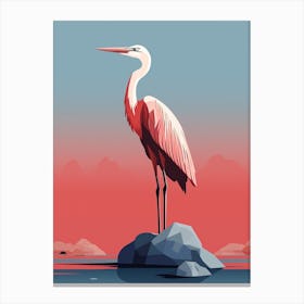 Minimalist Great Blue Heron 1 Illustration Canvas Print