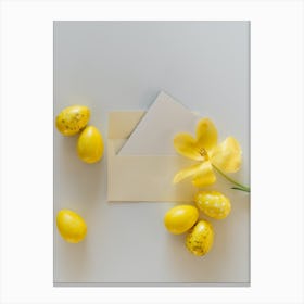 Easter Card With Easter Eggs Canvas Print