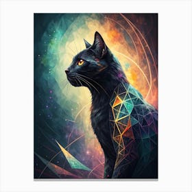 Abstract Black Cat Canvas Print