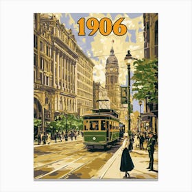 Aihrgdesign A Retro Travel Poster Of A Bustling 1906 City Str C38ef8fd 8a16 4fd5 9c5f 34a3a171eab3 0 Canvas Print