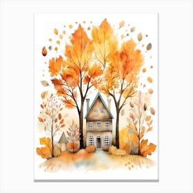 Cute Autumn Fall Scene 8 Canvas Print