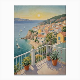 Sunset On The Balcony Canvas Print