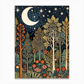 William Morris Night In The Forest 5 Canvas Print