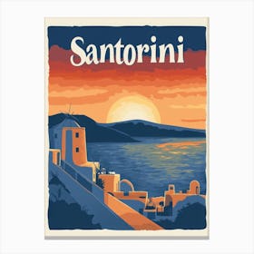 Aihrgdesign A Classic 1960s Travel Poster For Santorini 2 Canvas Print