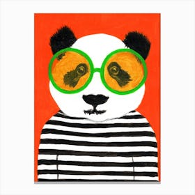Stripy Panda Canvas Print