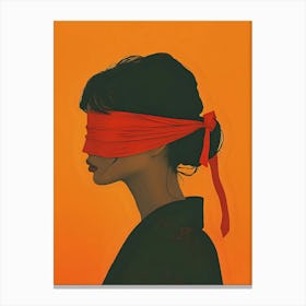 Blindfolded Woman Canvas Print