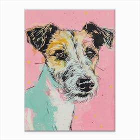 Pastel Wolfhound Rat Terrier Dog Pastel Line Illustration 1 Canvas Print