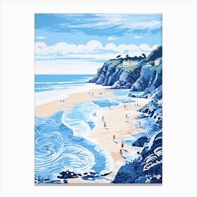 Blackpool Sands Devon Printmaking 1 Canvas Print