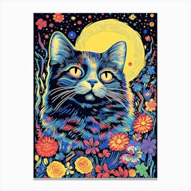 Stellar Purrinity, Psychedelic Cats series Canvas Print