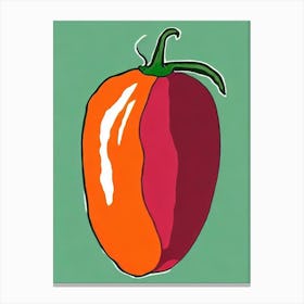 Jalapeno Pepper Bold Graphic vegetable Canvas Print