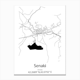 Senaki,Georgia Minimalist Map Canvas Print