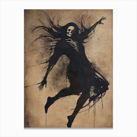Dance With Death Skeleton Painting (20) Canvas Print