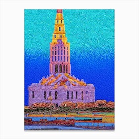 Topeka, City Us  Pointillism Canvas Print