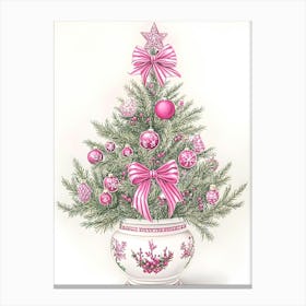 Pink Christmas Tree 1 Canvas Print