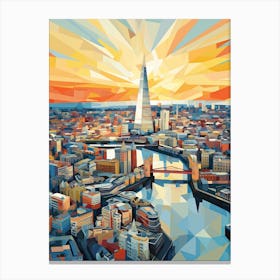 London, United Kingdom, Geometric Illustration 2 Canvas Print