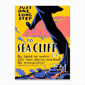 Just One Step To Sea Cliff Canvas Print