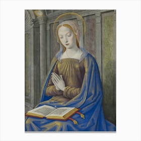 Madonna Of The Book Canvas Print