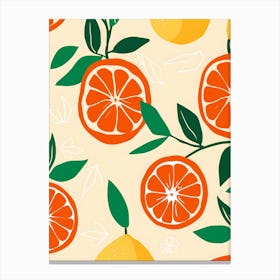 Oranges And Leaves Canvas Print