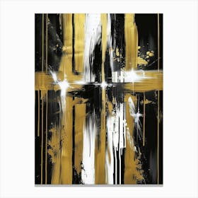 Gold And Black Abstract Painting 41 Canvas Print