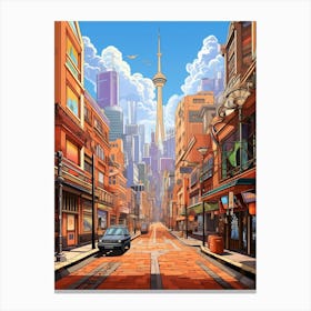 Johannesburg City Center Cartoon 3 Canvas Print