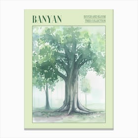 Banyan Tree Atmospheric Watercolour Painting 5 Poster Canvas Print