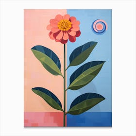 Zinnia 2 Hilma Af Klint Inspired Pastel Flower Painting Canvas Print