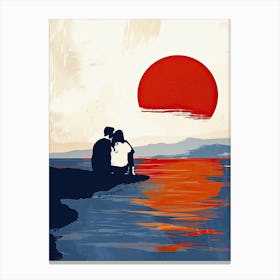 Sunset Love, Valentine's Day Print Canvas Print