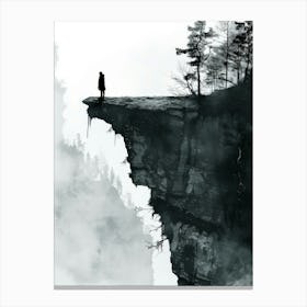 Man Standing On A Cliff 4 Canvas Print