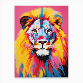 Lion Portrait Pop Art 2 Canvas Print