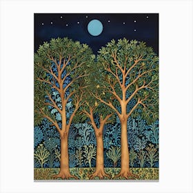 William Morris Three Trees At Night 1 Canvas Print