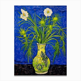 Flowers In A Vase Still Life Painting Love In A Mist Nigella 5 Canvas Print