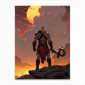 Kratos God Of War Game Gaming Canvas Print