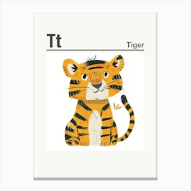 Animals Alphabet Tiger 4 Canvas Print