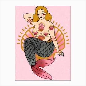 Mermaid Tattoo Canvas Print