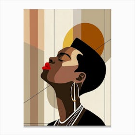 African Woman With Red Lips 2 Canvas Print