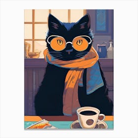 Cat With Glasses Canvas Print