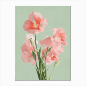 Gladioli Flowers Acrylic Painting In Pastel Colours 9 Canvas Print