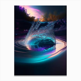 Splash In River, Water, Waterscape Holographic 1 Canvas Print
