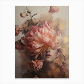 Peony Face Canvas Print