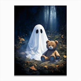 Ghost And Teddy Bear 2 Canvas Print