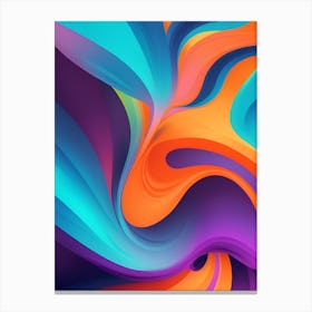Abstract Colorful Waves Vertical Composition 57 Canvas Print