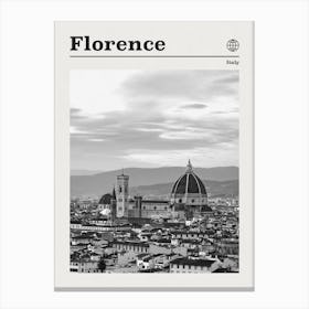 Florence Italy Black And White Canvas Print
