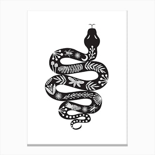 Folk Snake Canvas Print